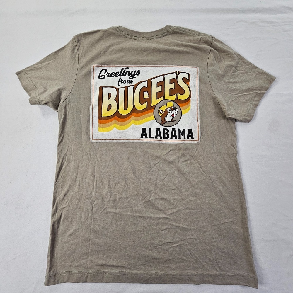 Buc-ee's Alabama Beige Short Sleeve Cotton Blend T-Shirt men's M